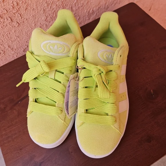 Adidas Originals Campus 00s W Neon Green Suede Leather Sneakers Shoes Size 8.5 - Picture 6 of 15